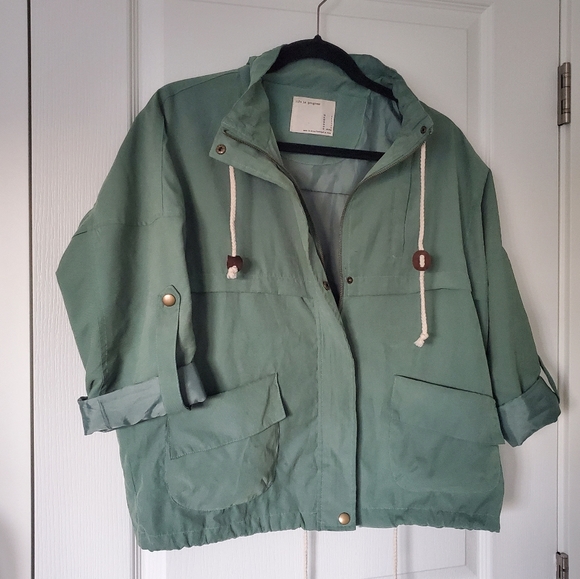 LIFE IN PROGRESS Lightweight Green Jacket sz. Sm - Picture 2 of 7